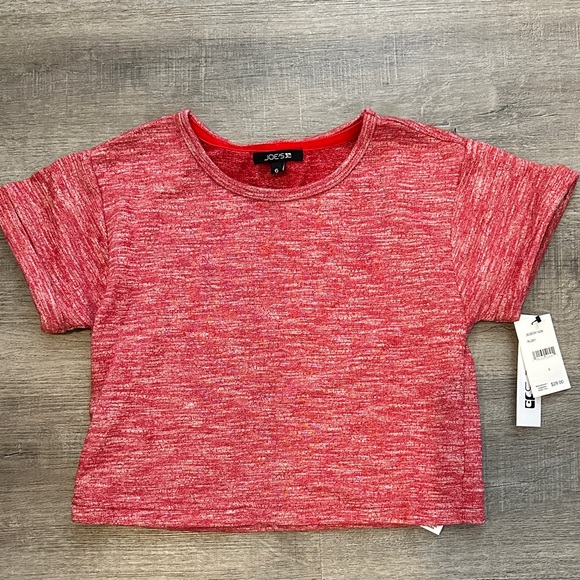 Joe's Jeans Kids Red Heathered Short Sleeve Tee - Picture 1 of 5